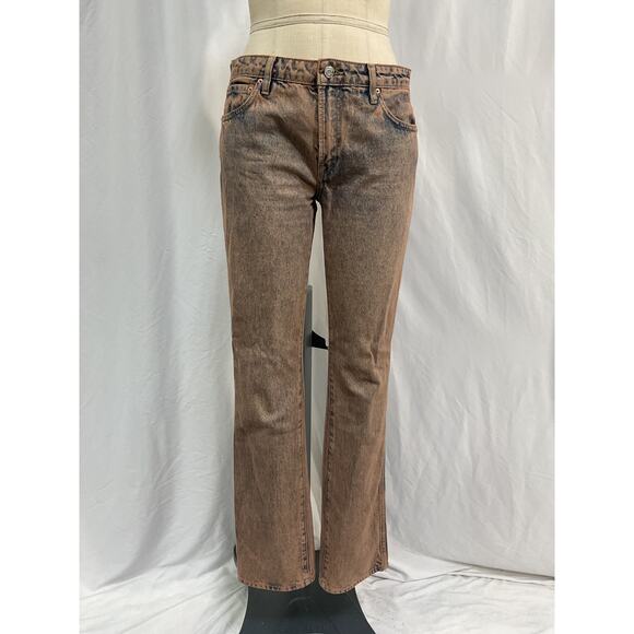 Grlfrnd 'Isabel' Brown Cotton Low Rise Straight Denim Jean Size 27 - Picture 2 of 5